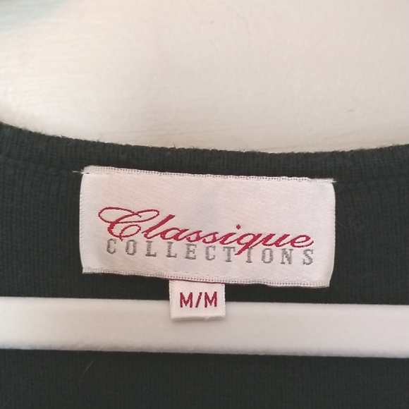 3/$30💜 GUC Vintage Classic Collections Size M Black 3/4 Length Sleeve Cardigan - Picture 3 of 6